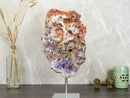 Rare Multicolored Pink Amethyst Geode Slab on Stand collective