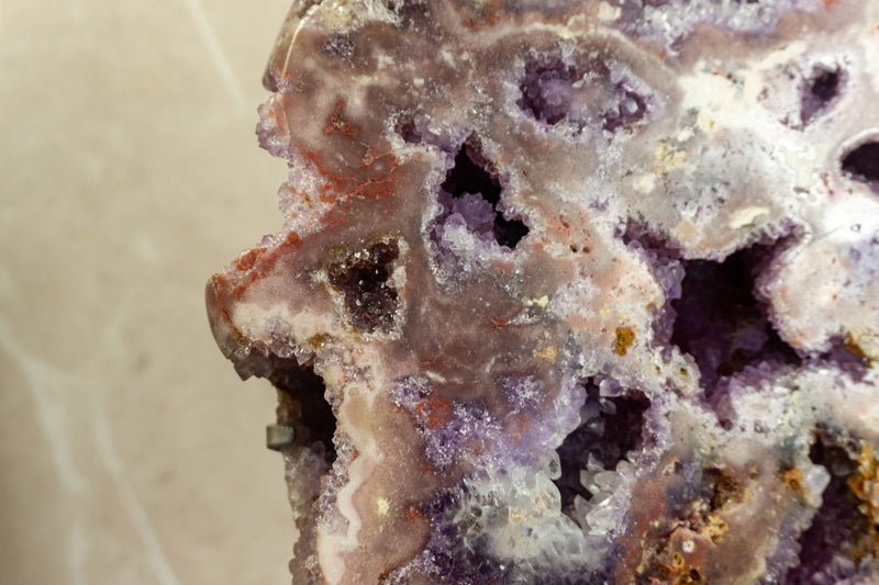 Pink and Purple Amethyst Geode Slab, Brazilian Rose Amethyst collective