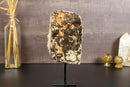 Deep Orange Citrine Geode Cluster with Calcite on Stand collective