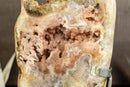 Pink Amethyst Geode Slab with Pink Druzy on Stand collective