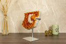 Orange Citrine Geode Cluster with Calcite collective