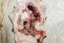 Aaa Pink Amethyst Geode Slab on Stand with Pink Amethyst Druzy collective