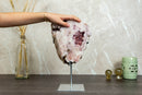 Aaa Pink Amethyst Geode Slab on Stand with Pink Amethyst Druzy collective