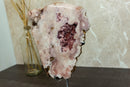 Aaa Pink Amethyst Geode Slab on Stand with Pink Amethyst Druzy collective