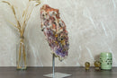 Rare Multicolored Pink Amethyst Geode Slab on Stand collective