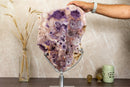 Rare Pink Amethyst Geode on Rotating Stand, Large Brazilian Rose Amethyst collective
