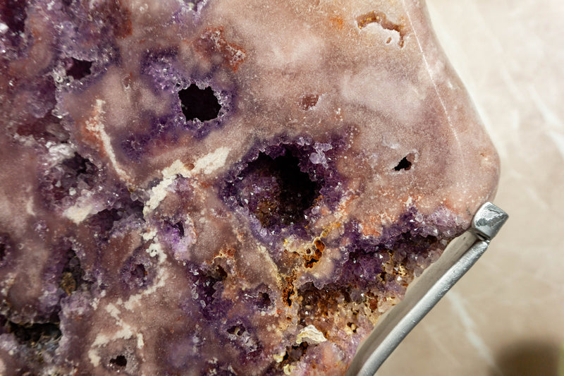Rare Pink Amethyst Geode on Rotating Stand, X-Large Brazilian Rose Amethyst collective