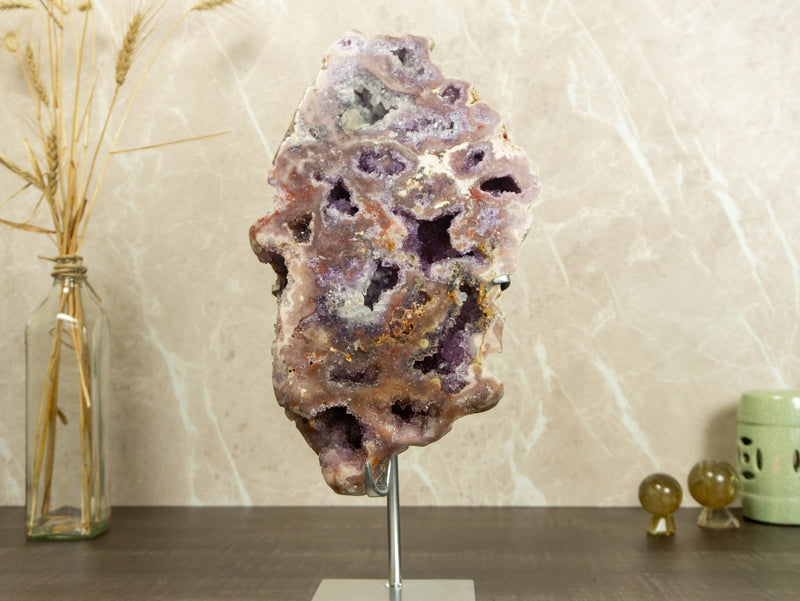 Pink and Purple Amethyst Geode Slab, Brazilian Rose Amethyst collective