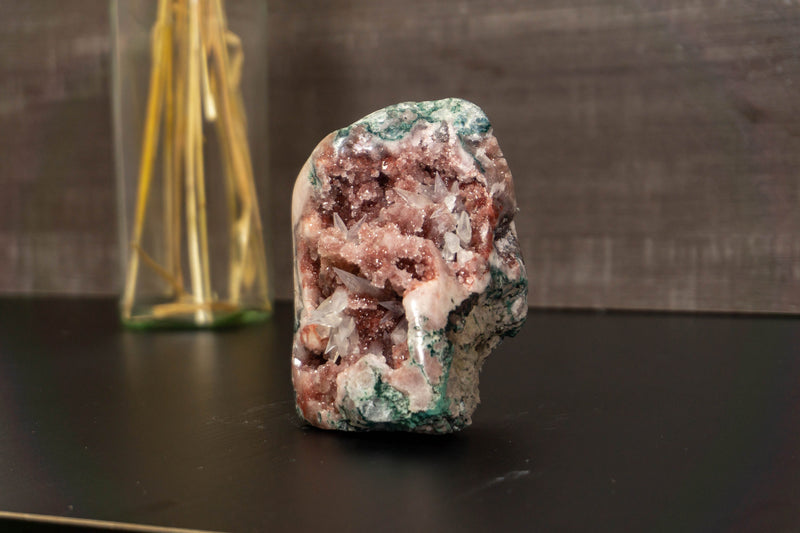 Small Rare Pink Amethyst Geode with Pink Amethyst Druzy and Crystal Calcite collective
