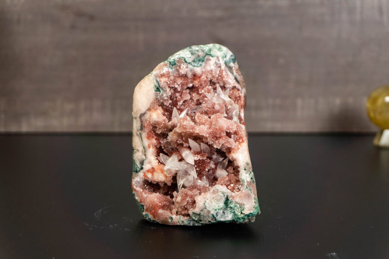 Small Rare Pink Amethyst Geode with Pink Amethyst Druzy and Crystal Calcite collective