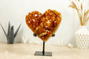 Citrine Heart of Super Extra Quality with Deep Orange Citrine Druzy