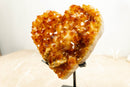 Citrine Heart of Super Extra Quality with Deep Orange Citrine Druzy