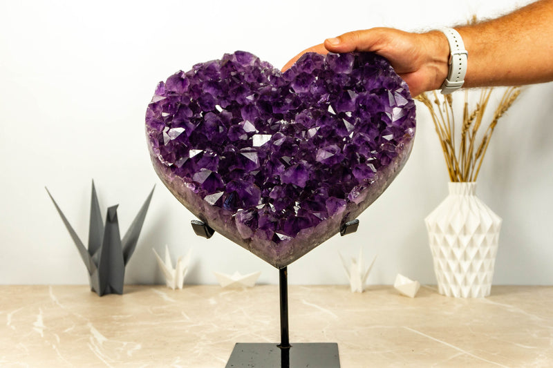 X Large Purple Amethyst Heart, Aaa Quality Grade collective