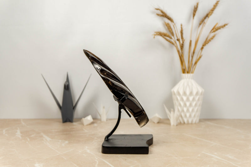 Hand Carved Crystal Leaf of Natural Smoky Quartz, Aaa Quality collective