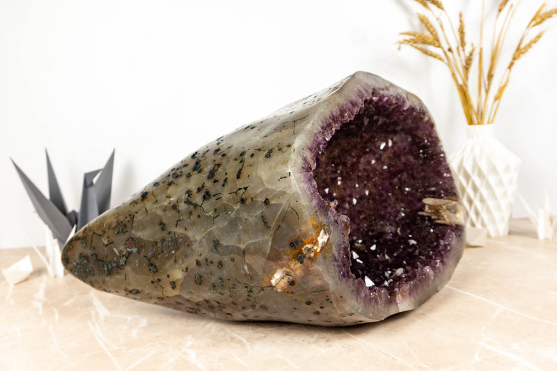 Amethyst Geode Cave with Polished Agate Border collective