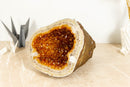 Citrine Geode Cave with Polished Border, Large collective