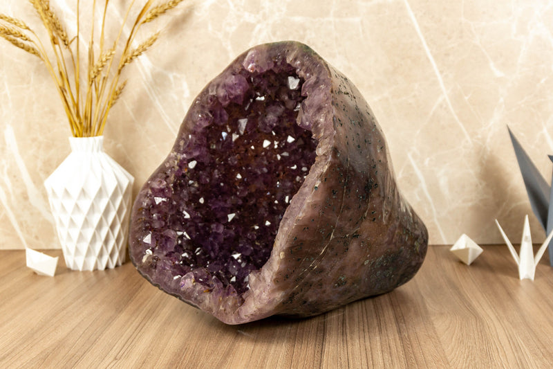 Amethyst Geode Cave with Polished Agate Border collective