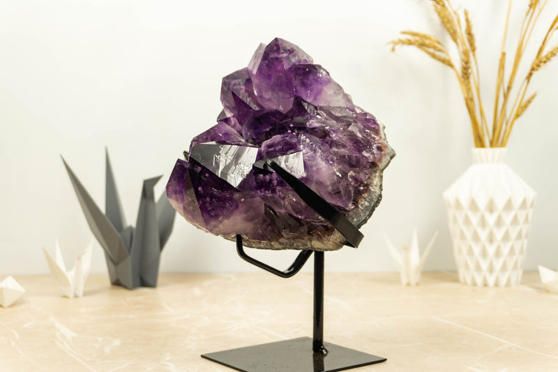 Amethyst Cluster with Cristobalite Inclusions. Museum Quality collective
