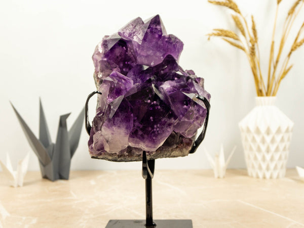 Amethyst Cluster with Cristobalite Inclusions. Museum Quality collective