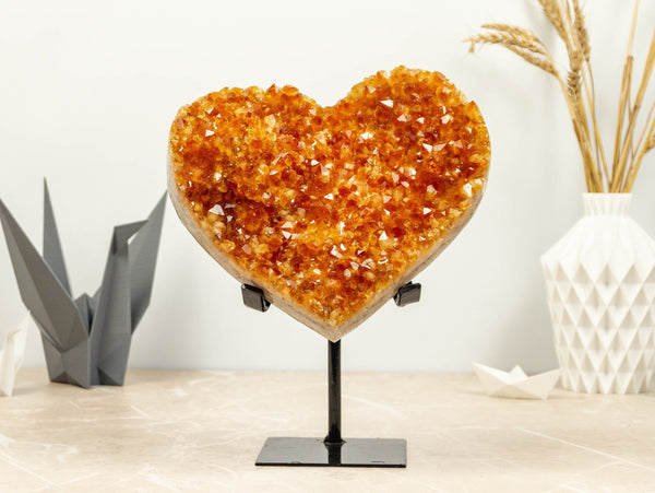 Citrine Crystal Heart, Aaa Deep Orange Quality collective