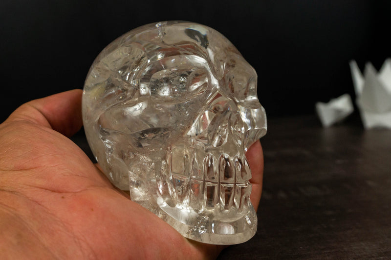 Genuine Diamantina Crystal Skull, Natural Hand Carved Human Skull collective