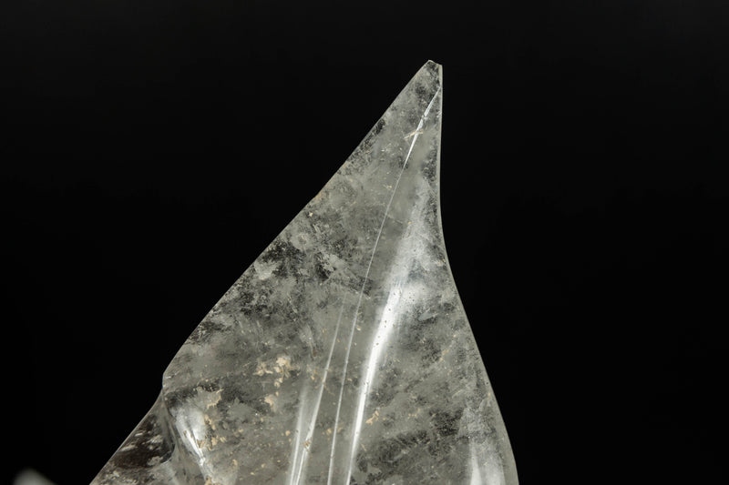 Genuine Diamantina Clear Quartz Leaf, Hand Carved Crystal collective