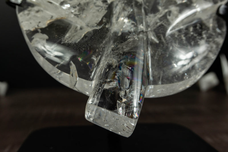 Genuine Diamantina Clear Quartz Leaf, Hand Carved Crystal collective