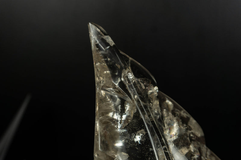 Genuine Diamantina Clear Quartz Leaf, Hand Carved Crystal collective