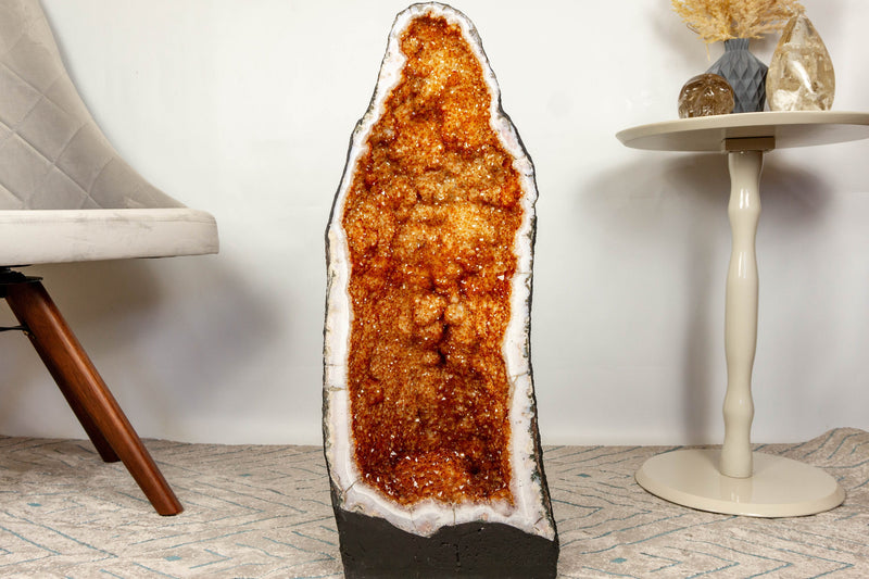 Book Matched Pair of Orange Citrine Geodes collective