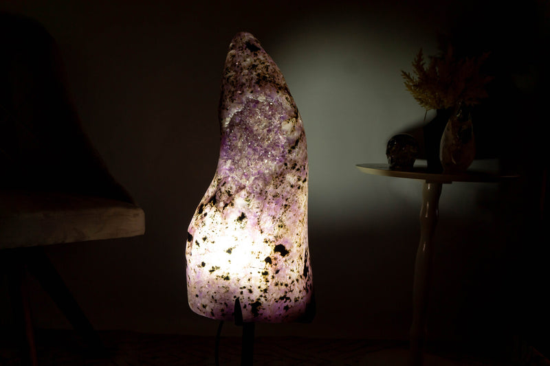 Amethyst Geode Floor Lamp, Polished Geode Lamp, 36 In Tall collective