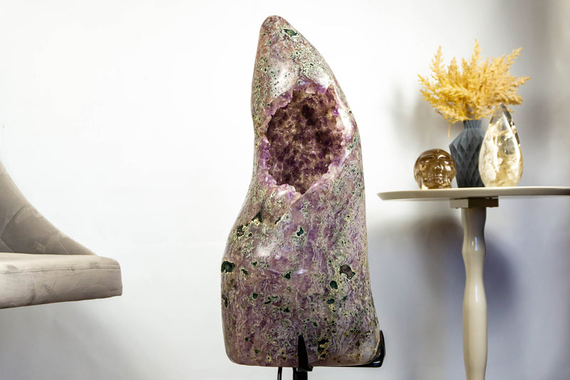 Amethyst Geode Floor Lamp, Polished Geode Lamp, 36 In Tall collective