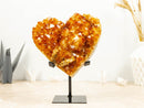 Citrine Heart of Super Extra Quality with Deep Orange Citrine Druzy