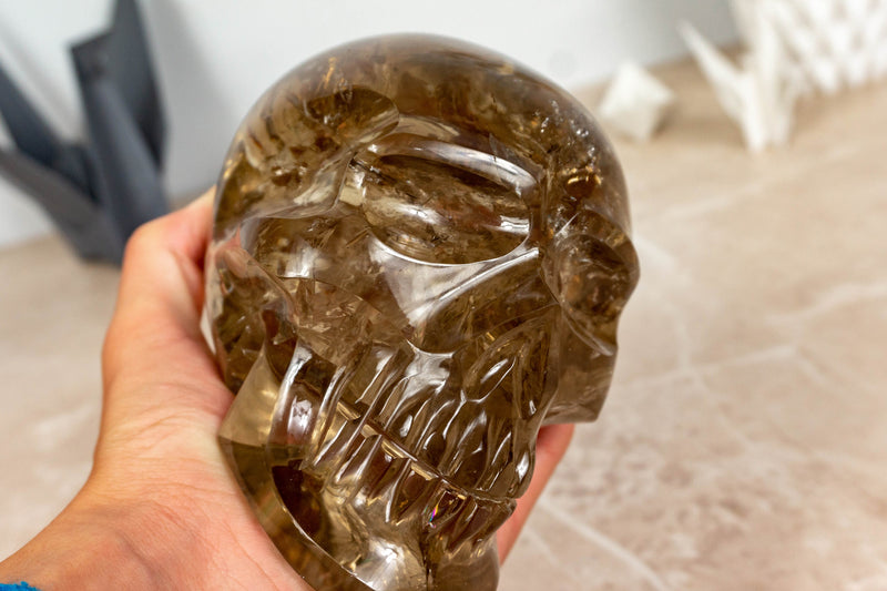 Genuine Citrine Crystal Skull, Natural Hand Carved Human Skull collective