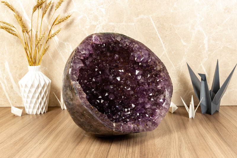 Amethyst Geode Cave with Polished Agate Border collective