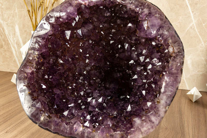 Amethyst Geode Cave with Polished Agate Border collective