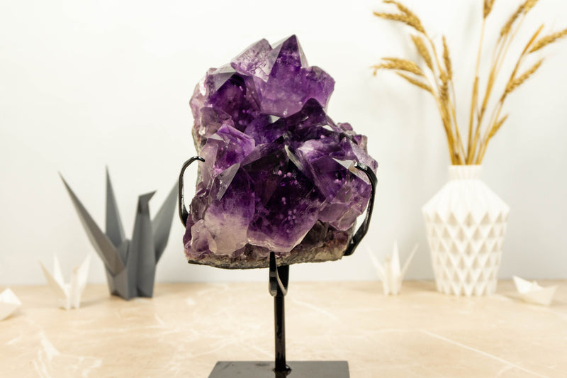 Amethyst Cluster with Cristobalite Inclusions. Museum Quality collective