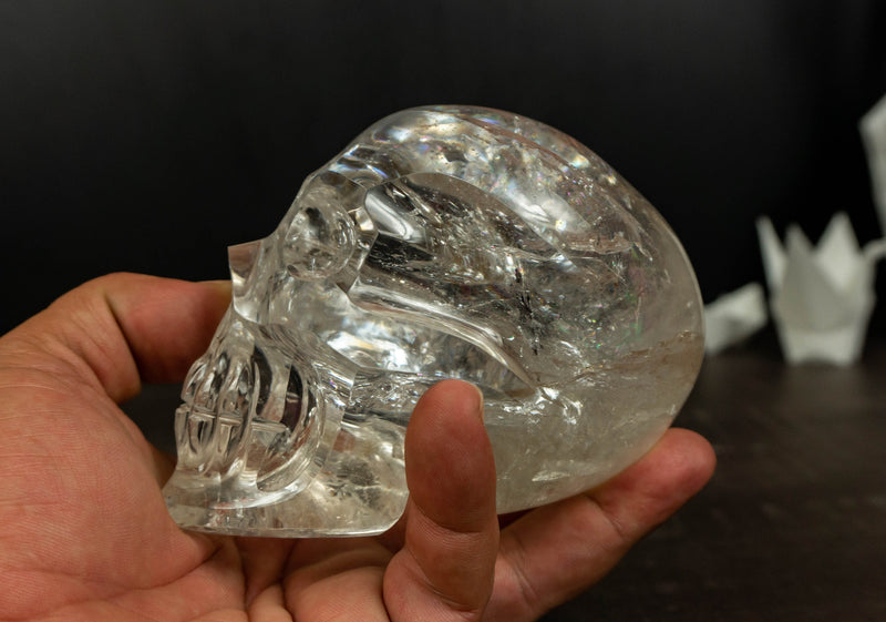 Genuine Diamantina Crystal Skull, Natural Hand Carved Human Skull collective