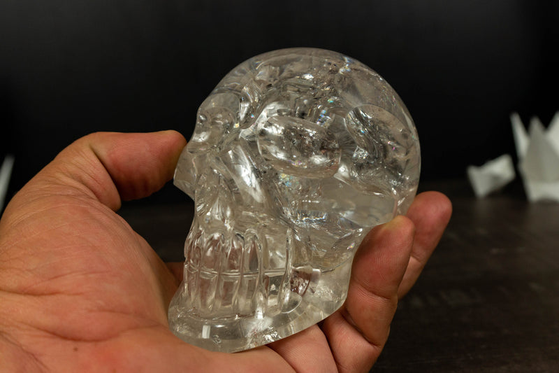 Genuine Diamantina Crystal Skull, Natural Hand Carved Human Skull collective