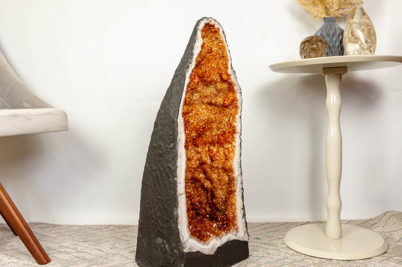 Book Matched Pair of Orange Citrine Geodes collective