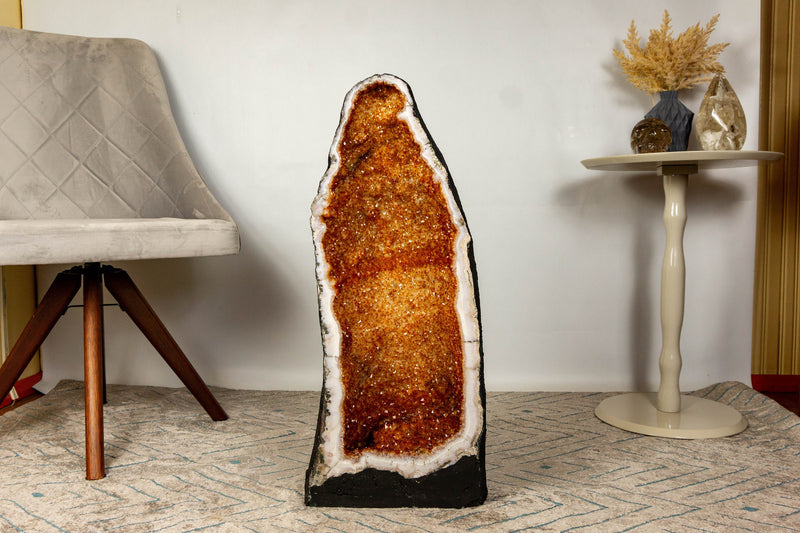 Book Matched Pair of Orange Citrine Geodes collective