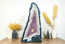 Tall 27 In Blue Lace Agate Geode Cathedral with Lavender Amethyst Druzy collective