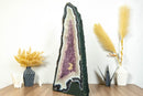 Tall 27 In Blue Lace Agate Geode Cathedral with Lavender Amethyst Druzy collective