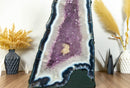 Tall 27 In Blue Lace Agate Geode Cathedral with Lavender Amethyst Druzy collective