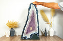 Tall 27 In Blue Lace Agate Geode Cathedral with Lavender Amethyst Druzy collective