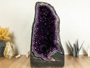 Pair of Rare Agate Amethyst Cathedral Geodes on Banded Agate, Museum Grade Aaa collective