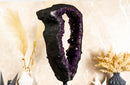 AAA Dark Purple Amethyst Geode on 360 Stand, Double Sided Amethyst Slice collective