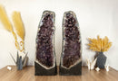 Pair of World Class Amethyst Geodes, with Stalactites covered in Galaxy Druzy collective