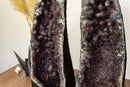 Pair of World Class Amethyst Geodes, with Stalactites covered in Galaxy Druzy collective