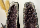 Pair of World Class Amethyst Geodes, with Stalactites covered in Galaxy Druzy collective