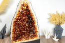 Large Orange Citrine Cathedral with Calcite collective